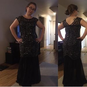 NWT Black Sequin 1920’s Style Evening Gown